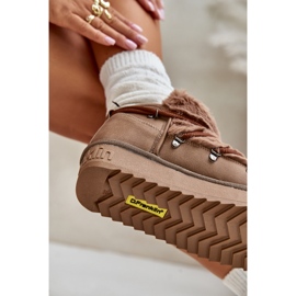 Niskie Śniegowce Na Platformie Z Futerkiem D.Franklin DFSH370011 Brązowe 2