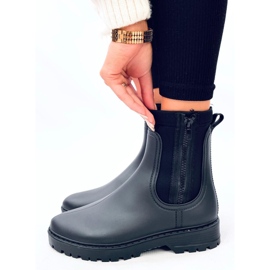 Kalosze damskie sztyblety Below Black czarne 3