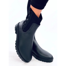 Kalosze damskie sztyblety Below Black czarne 4