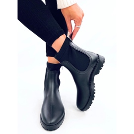 Kalosze damskie sztyblety Below Black czarne 2