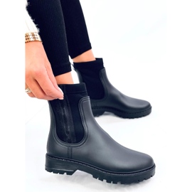 Kalosze damskie sztyblety Below Black czarne 5