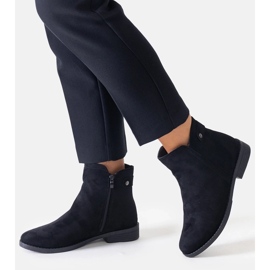 Czarne klasyczne botki z eko-zamszu Pereia 1