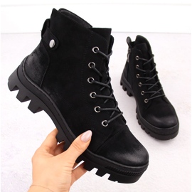 Botki damskie trapery czarne Potocki SZ12168 1