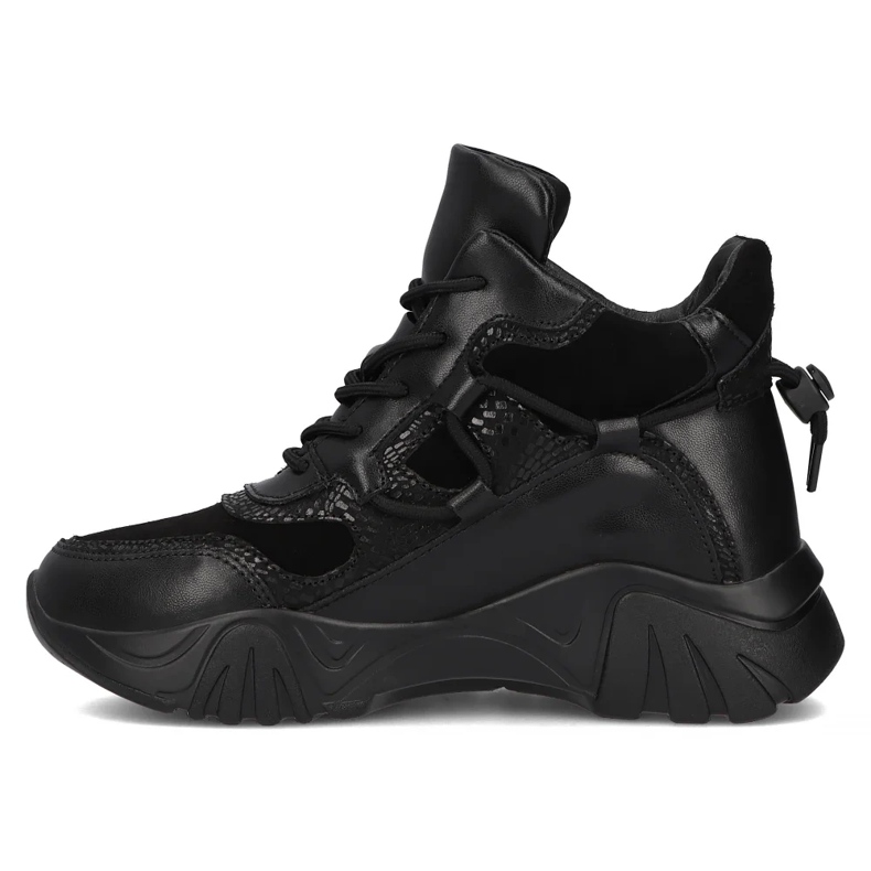 Skórzane botki na platformie Filippo DBT6367/24 Bk czarne 2