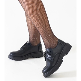 Czarne casualowe sznurowane półbuty z eko-skóry Kalila 1