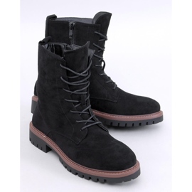 Botki sznurowane zamszowe Simmer Black czarne 1
