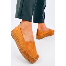 Espadryle na grubej podeszwie Poulain Camel - Inello brązowe 1