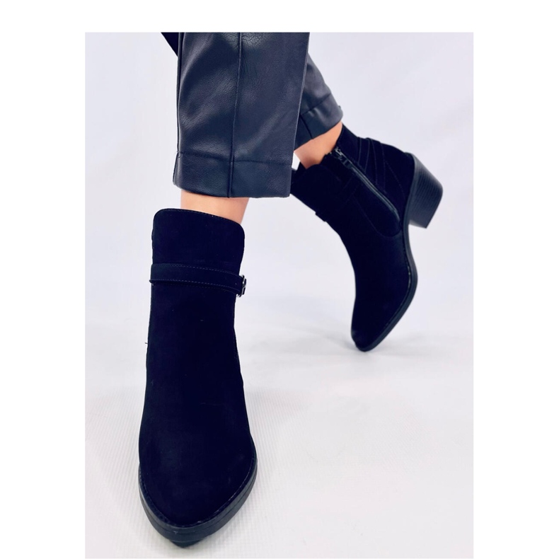 Botki kowbojki niski obcas Cunnig Black - Inello czarne 2