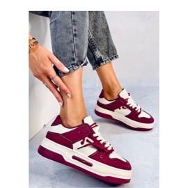 Sneakersy na wysokiej podeszwie Clavell Wine - Inello czerwone 2