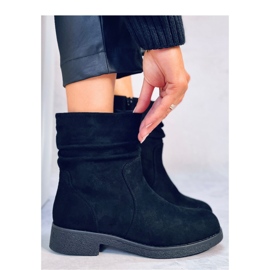 Botki z marszczoną cholewką Bracy Black - Inello czarne 1