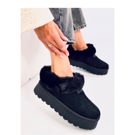 Śniegowce krótkie z futerkiem Black czarne 2