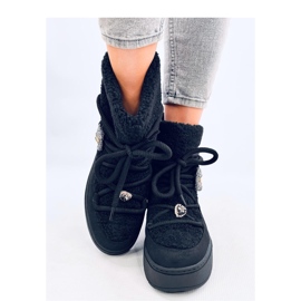 Botki śniegowce z barankiem  Black czarne 2