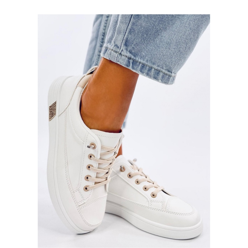 Trampki damskie Beige białe 1