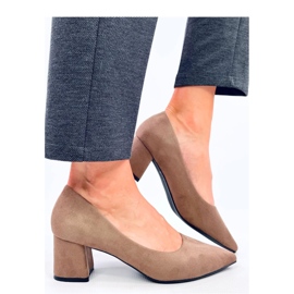 Czółenka na niskim obcasie Khaki brązowe 1