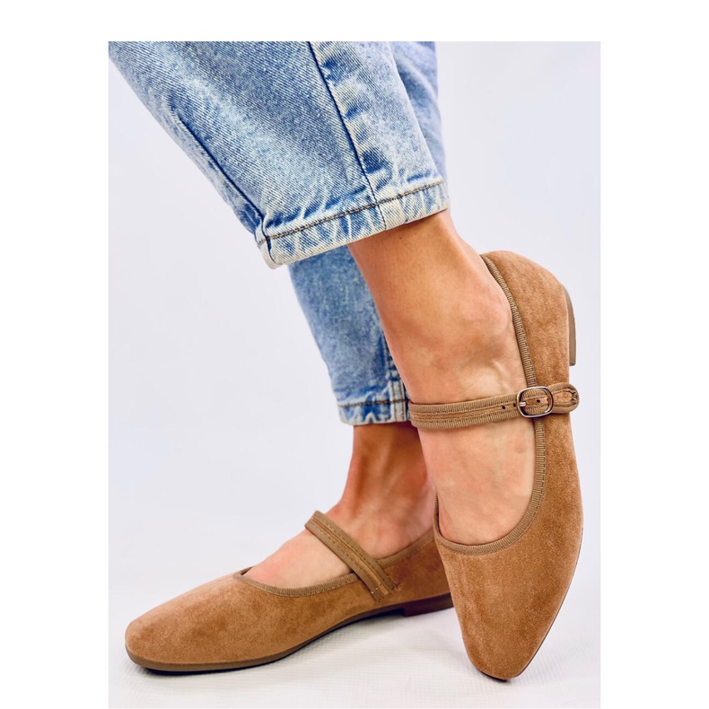 Baleriny w stylu Mary Jane Khaki brązowe 2
