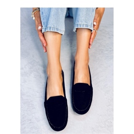 Mokasyny damskie zamszowe Black czarne 1