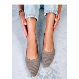 Baleriny z tkanego materiału Kayla Khaki - Inello brązowe 2