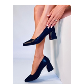 Czółenka na szerokim obcasie Black czarne 2