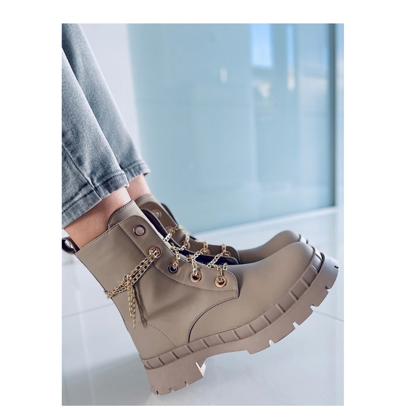 Botki sznurowane Lohan Apricot - Inello beżowy 2