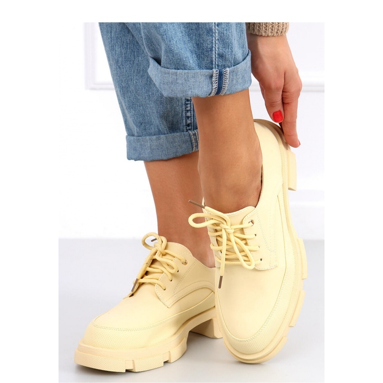 Mokasyny na wysokiej podeszwie Unna Yellow - Inello żółte 2