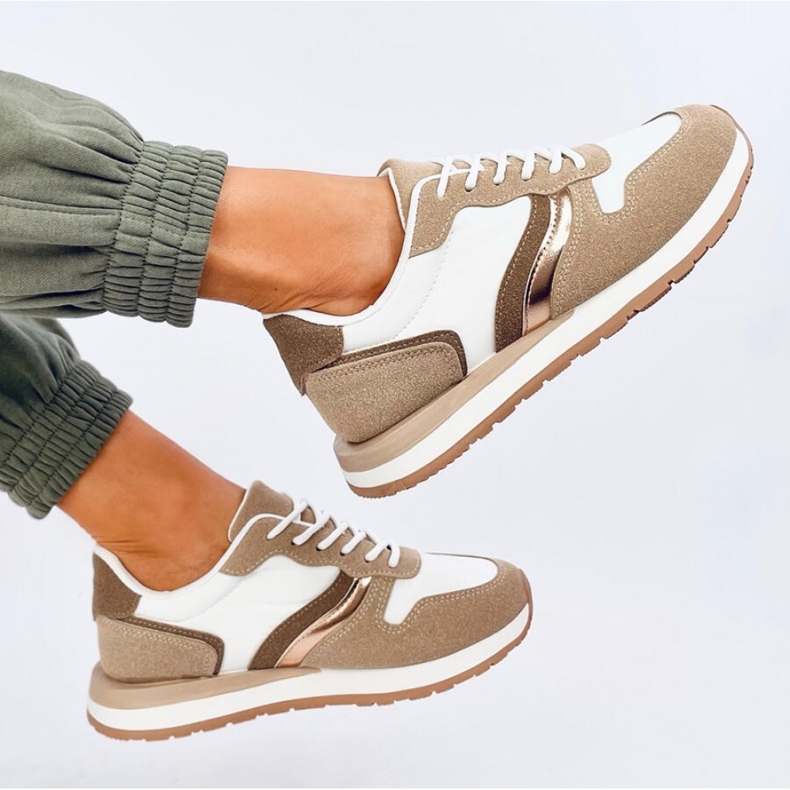 Sneakersy damskie Carthy Khaki - Inello brązowe 2