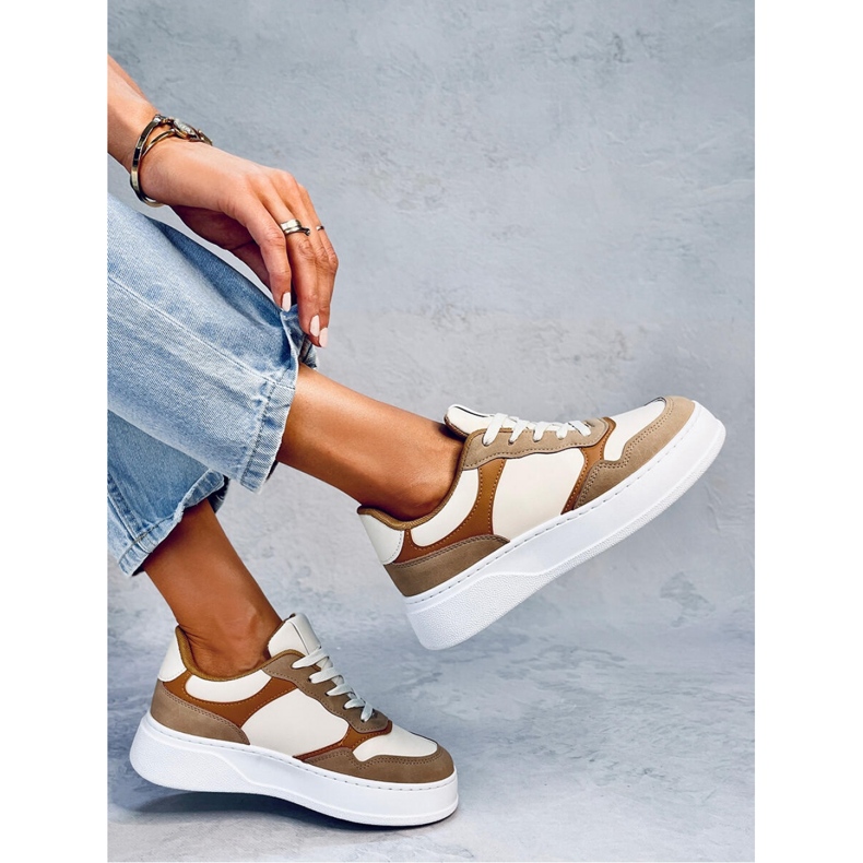 Sneakersy damskie Khaki brązowe 1