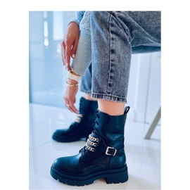 Workery z łańcuszkami Willy Black - Inello czarne 2