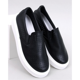 Trampki slip-on ażurowe  Black czarne 1