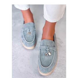 Mokasyny zamszowe Ottavia Blue - Inello niebieskie 2