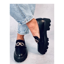 Mokasyny z klamerką Zandra Black - Inello czarne 2