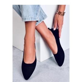 Baleriny z tkanego materiału Kayla Black - Inello czarne 2