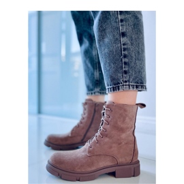 Workery sznurowane Turner Khaki - Inello brązowe 2