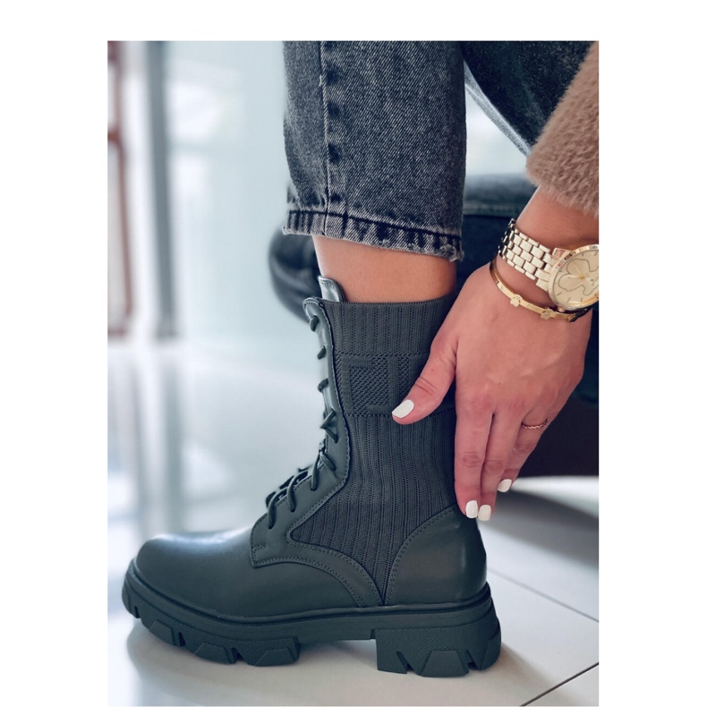 Workery z elastyczną cholewką Calling Green - Inello zielone 2