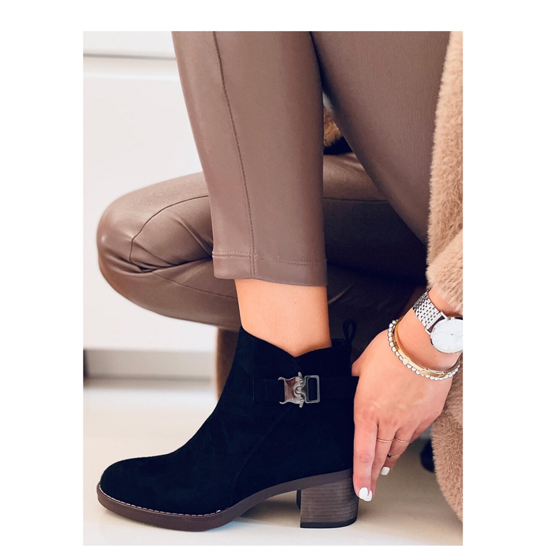 Botki klasyczne na obcasie Marsha Black - Inello czarne 1