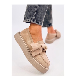 Mokasyny zamszowe z kokardą Tempelton Khaki - Inello beżowy 1