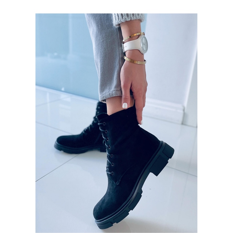 Workery sznurowane Turner Black - Inello czarne 2