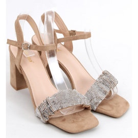 Sandałki na szerokim obcasie Dash Khaki - Inello brązowe 1