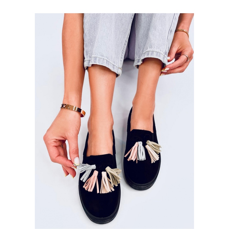 Mokasyny z frędzelkami Krauss Blackcolor - Inello czarne 1