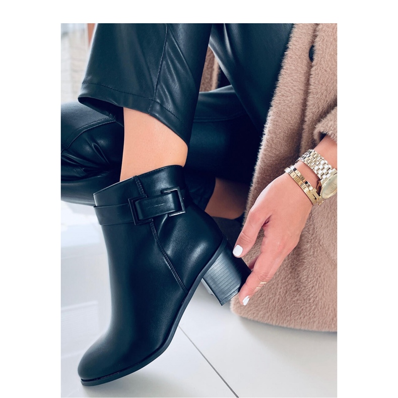 Botki na obcasie Dolores Black - Inello czarne 2