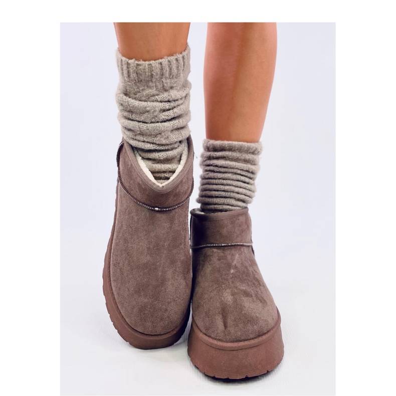 Emusy na platformie krótkie Rodmans Khaki - Inello brązowe 2