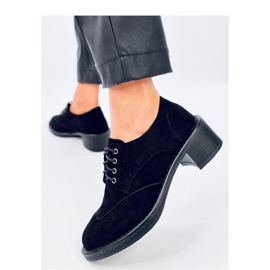 Mokasyny na obcasie Vedra Black - Inello czarne 1