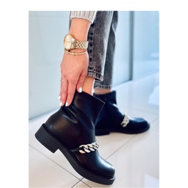 Botki damskie z łańcuszkiem Foster Black - Inello czarne 1