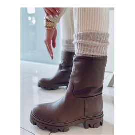 Botki z prostą cholewką Bunton Army Green - Inello brązowe 2