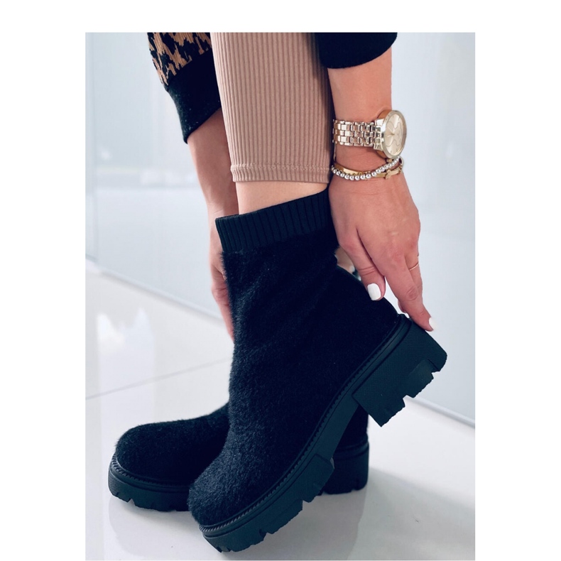 Botki skarpetkowe Roanna Black - Inello czarne 2