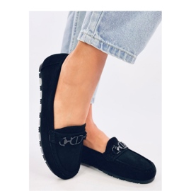 Mokasyny damskie zamszowe Trabei Black - Inello czarne 1