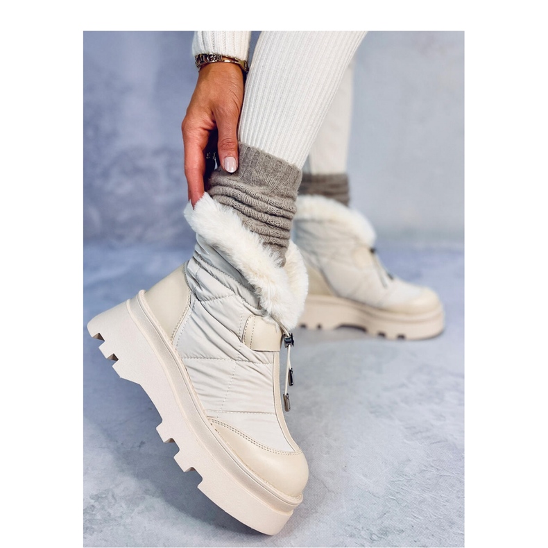 Śniegowce z futerkiem Tavaris Beige - Inello beżowy 2