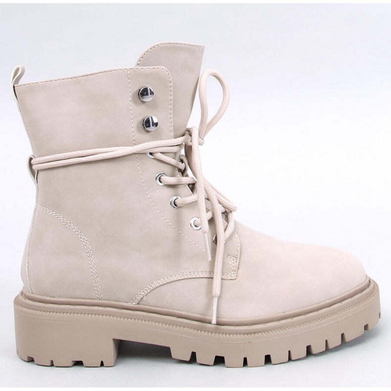 Botki sznurowane na protektorze Simmo Beige - Inello beżowy 1