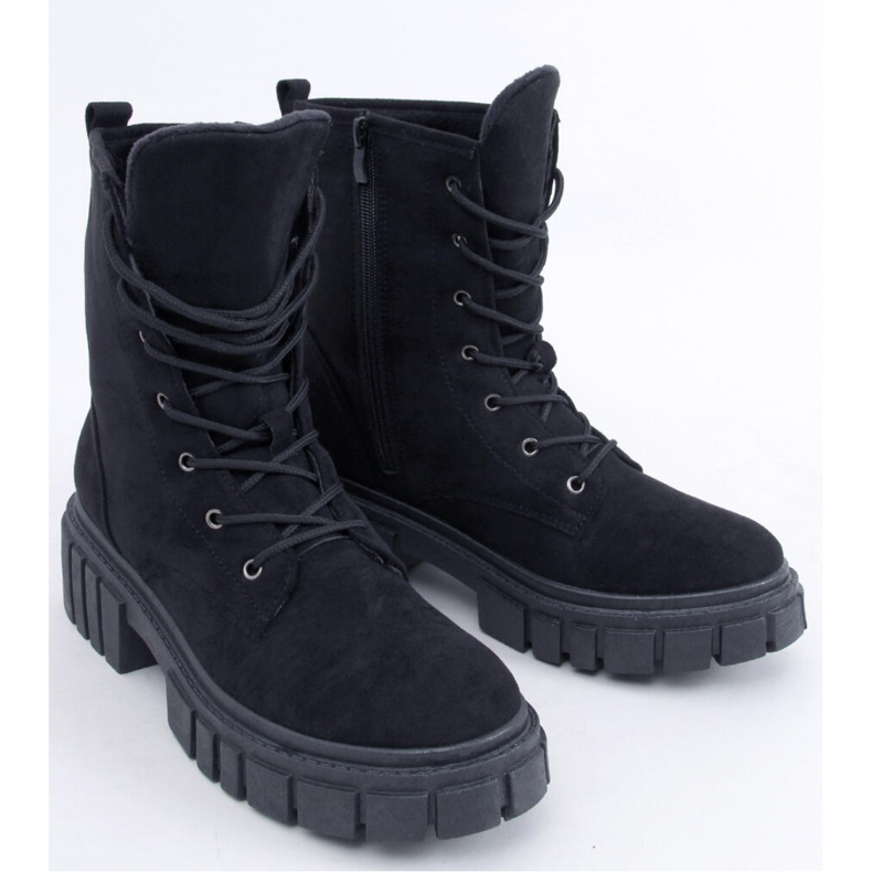 Botki sznurowane Kelis Black - Inello czarne 1