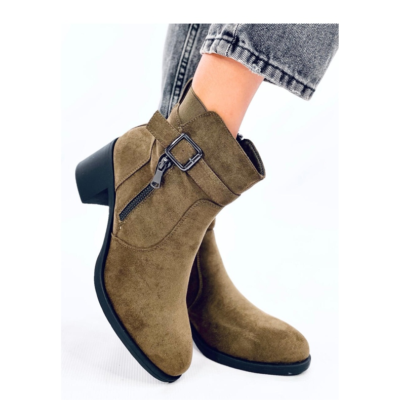 Botki klasyczne na obcasie Irving Green - Inello zielone 2