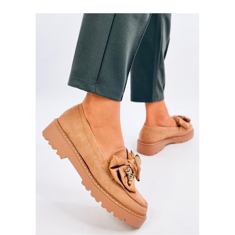 Mokasyny z ozdobnym misiem Pennsy Camel - Inello brązowe 1